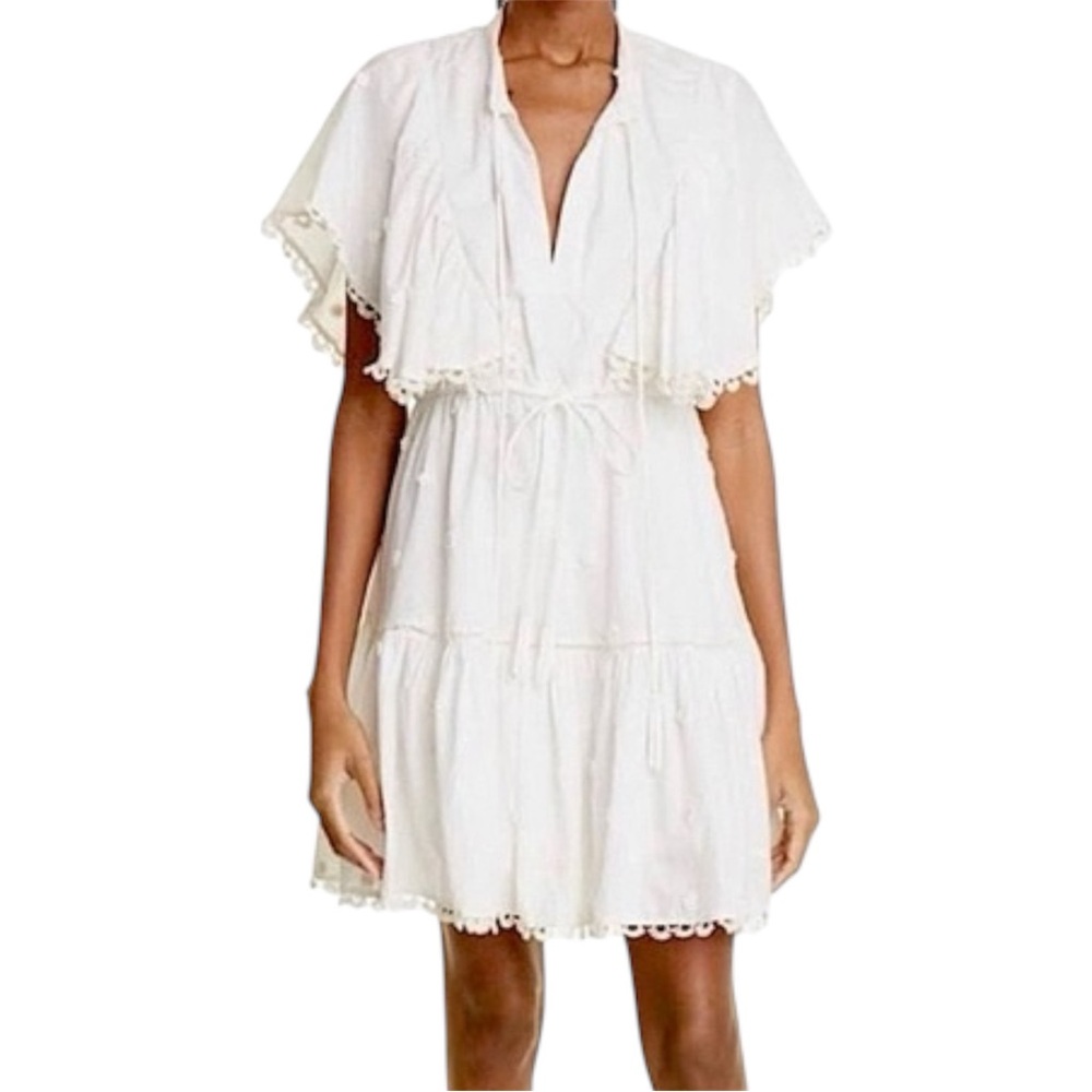 Farm Rio Off-White 3D Flower Mini Dress – Size XL